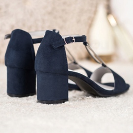 Goodin Sandales élégantes à talons hauts bleu marine bleu 2
