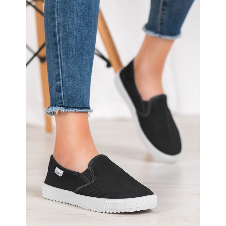 SHELOVET Baskets à enfiler sur la plateforme noir 1