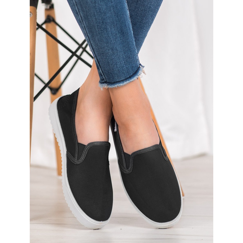 SHELOVET Baskets à enfiler sur la plateforme noir 2