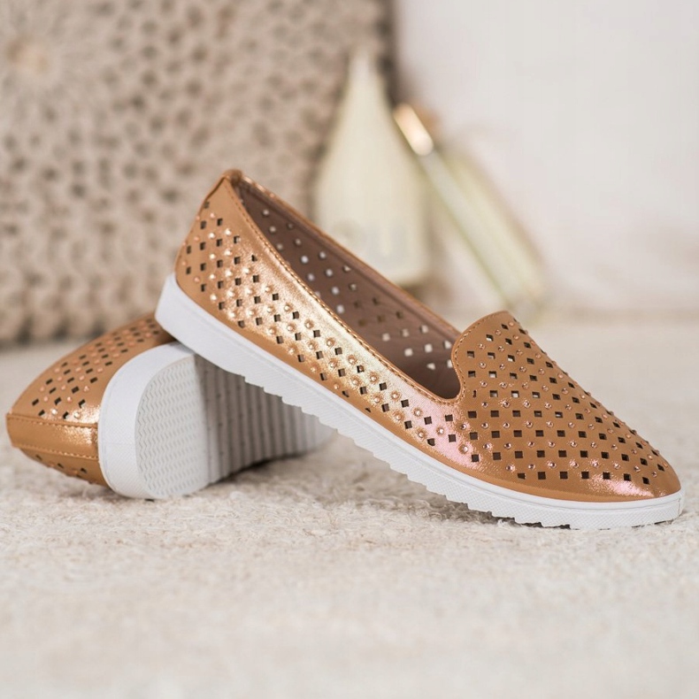 Renda Seigneurs élégants avec des cristaux brun d'or 1