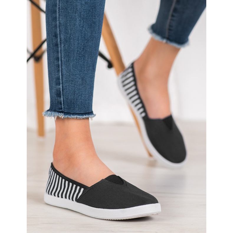 SHELOVET Slipons Noirs Avec Bretelles le noir 2