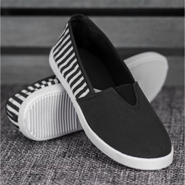 SHELOVET Slipons Noirs Avec Bretelles le noir 1