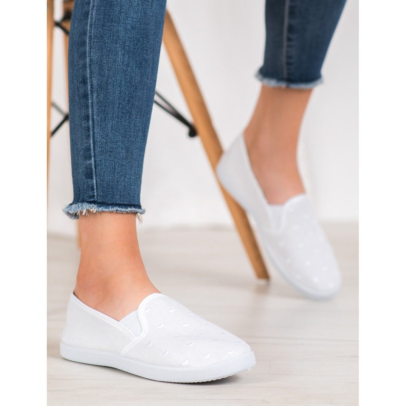 SHELOVET Slipons Blancs En Coeurs 1