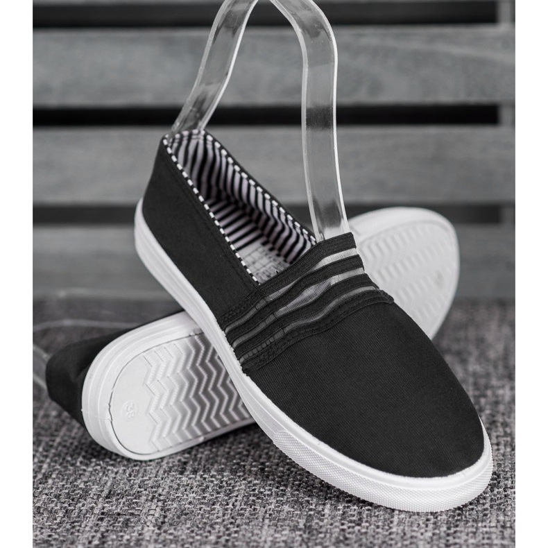 SHELOVET Baskets à enfiler confortables le noir 2 SHELOVET Baskets à enfiler confortables le noir 2