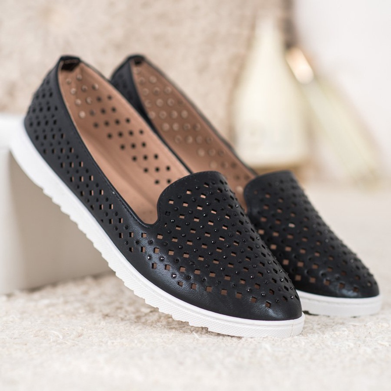 Renda Seigneurs élégants avec des cristaux noir 1