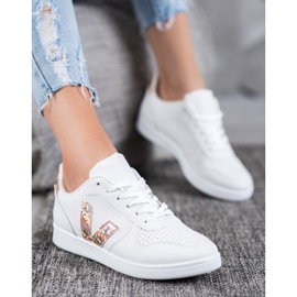 SHELOVET Chaussures Blanches Avec Inserts Holo 2