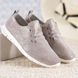 Chaussures en cuir à paillettes VINCEZA beige 1