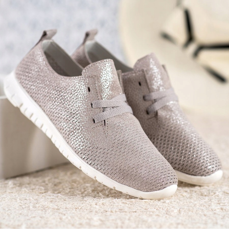 Chaussures en cuir à paillettes VINCEZA beige 1