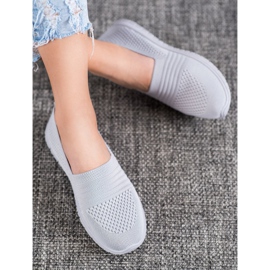 SHELOVET Slipons ajourés confortables gris 1