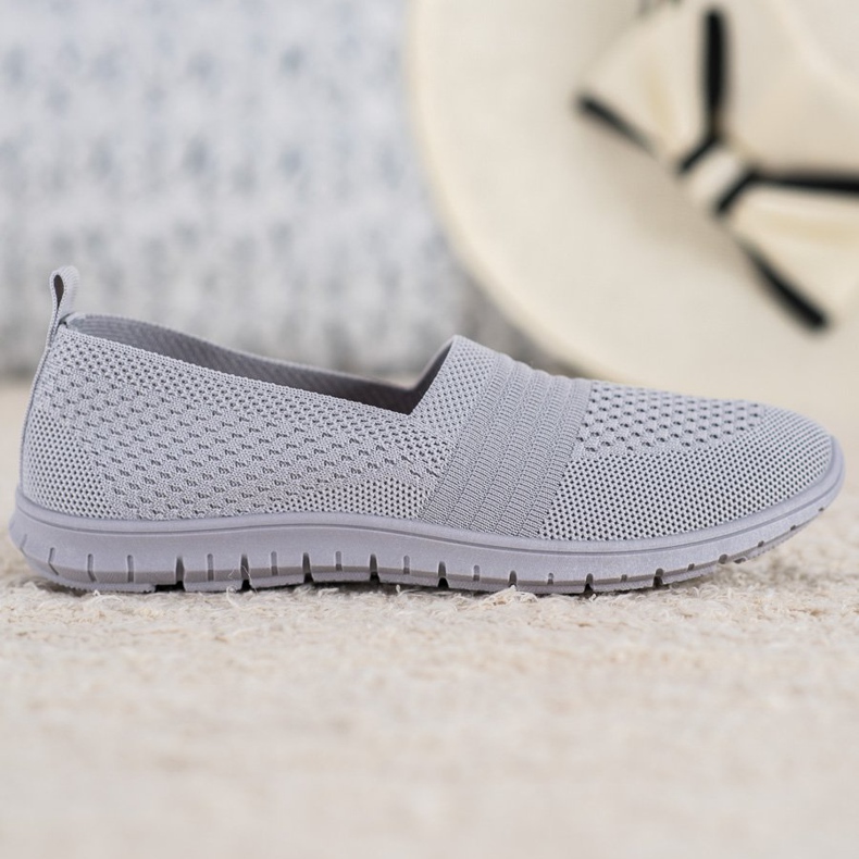 SHELOVET Slipons ajourés confortables gris 2