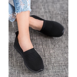 SHELOVET Slipons ajourés confortables noir 1