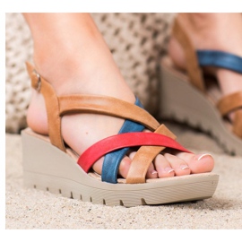Kylie Sandales compensées confortables multicolore 4