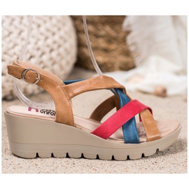 Kylie Sandales compensées confortables multicolore 2