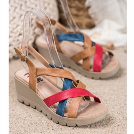 Kylie Sandales compensées confortables multicolore 3