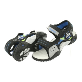 American Club Sandals en cuir insert HL21 / 20 noir / bleu 3
