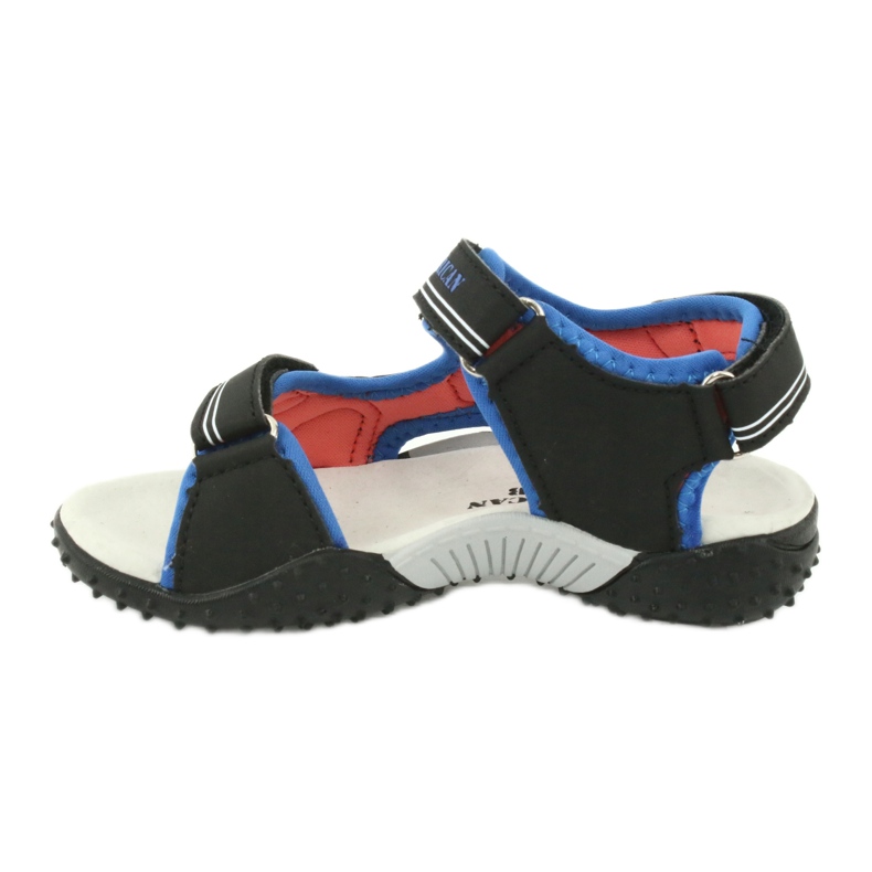 American Club Sandales semelle intérieure cuir American HL20/20, noir/bleu 1