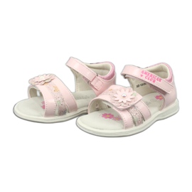 American Club Sandales en cuir des filles avec des fleurs xd12 / 20 rose 2 American Club Sandales en cuir des filles avec des fleurs xd12 / 20 rose 2