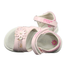 American Club Sandales en cuir des filles avec des fleurs xd12 / 20 rose 5 American Club Sandales en cuir des filles avec des fleurs xd12 / 20 rose 5