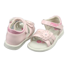 American Club Sandales en cuir des filles avec des fleurs xd12 / 20 rose 3 American Club Sandales en cuir des filles avec des fleurs xd12 / 20 rose 3
