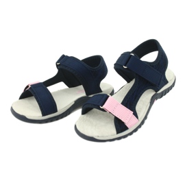 Sandales avec insert en cuir American Club RL24/20 bleu marin rose 2