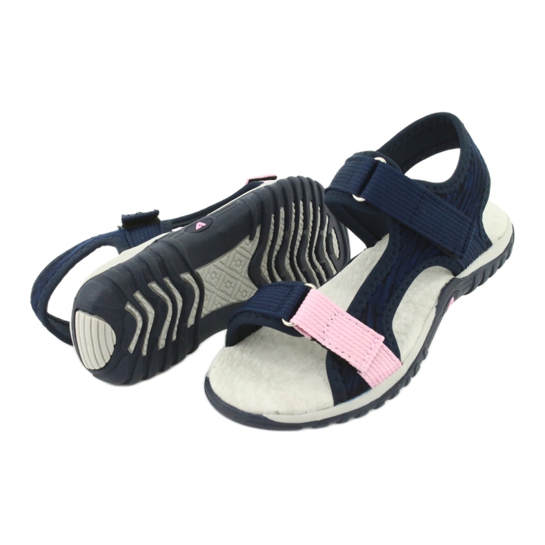 Sandales avec insert en cuir American Club RL24/20 bleu marine rose 4