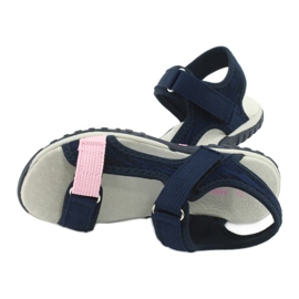 Sandales avec insert en cuir American Club RL24/20 bleu marin rose 5