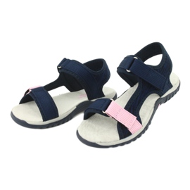Sandales avec insert en cuir American Club RL24/20 bleu marin rose 3