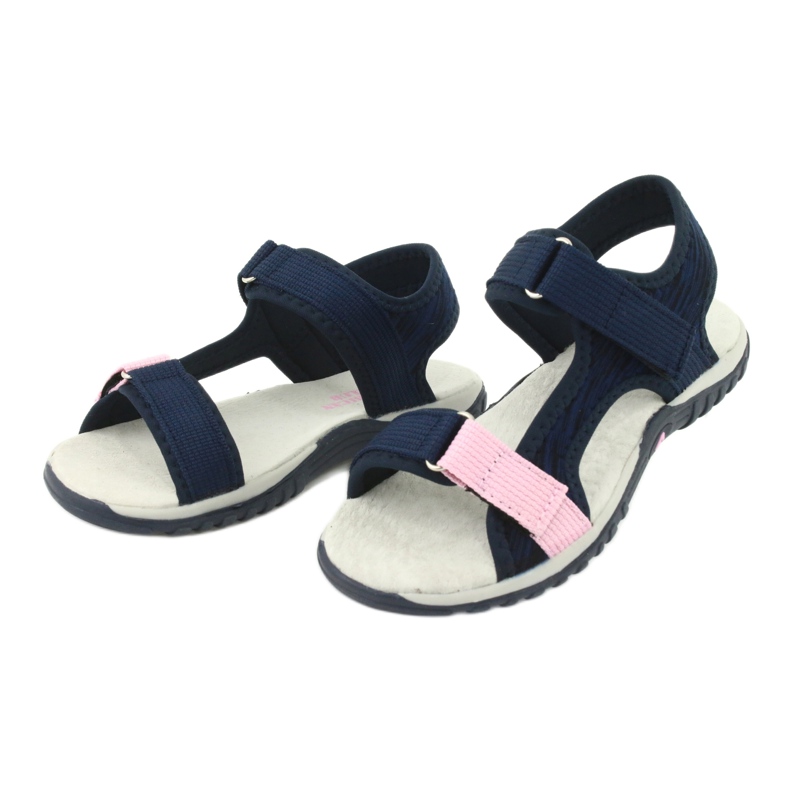 Sandales avec insert en cuir American Club RL24/20 bleu marine rose 3