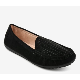 Mocassins noirs ajourés à sequins YSD823Y le noir 1