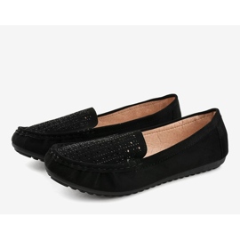 Mocassins noirs ajourés à sequins YSD823Y le noir 2