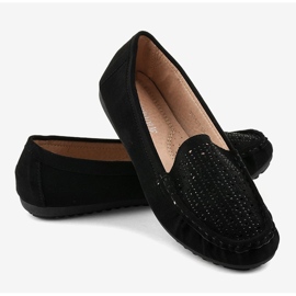 Mocassins noirs ajourés à sequins YSD823Y le noir 3