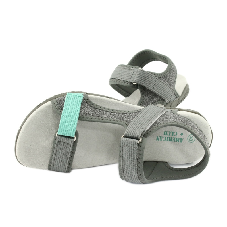 Sandales insert cuir American Club RL23/20 gris vert 4