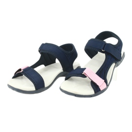 Sandales insert cuir American Club RL23/20 bleu marine rose 2