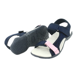 Sandales insert cuir American Club RL23/20 bleu marine rose 3