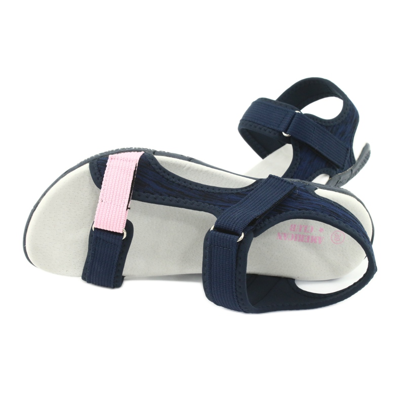 Sandales insert cuir American Club RL23/20 bleu marine rose 4