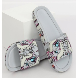 Chaussons gris Licorne CK83 Gris multicolore 1