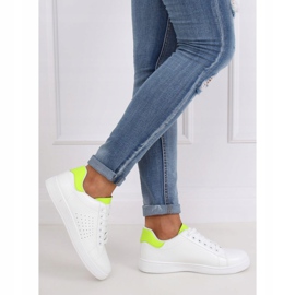 Baskets femme blanches et fluo LV101P Flugreen jaune 3