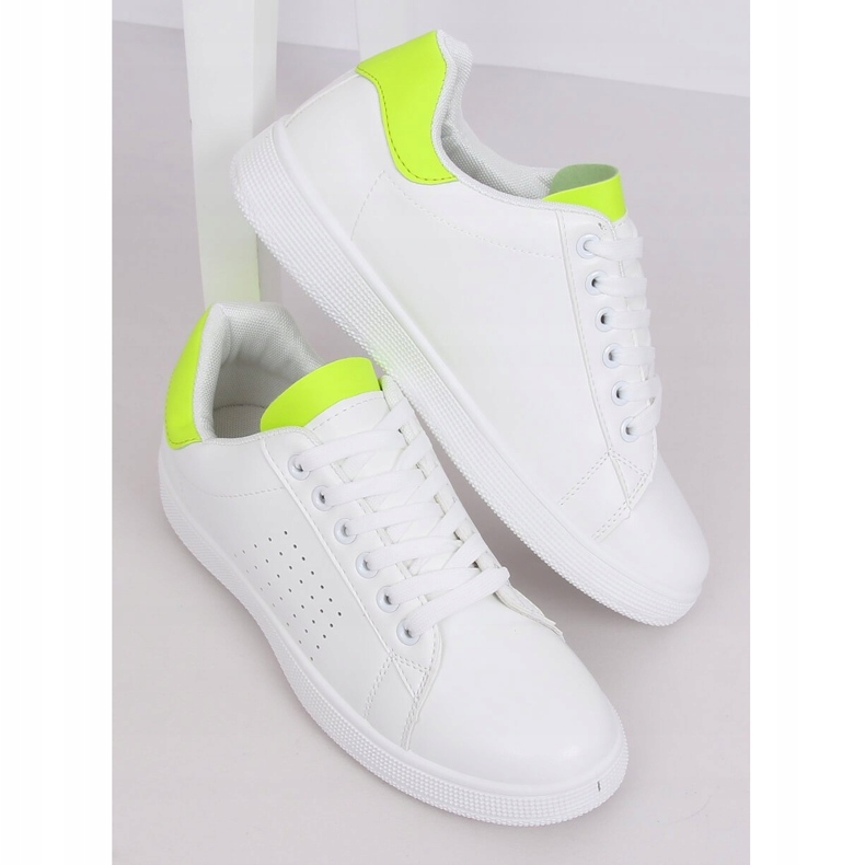 Baskets femme blanches et fluo LV101P Flugreen jaune 1