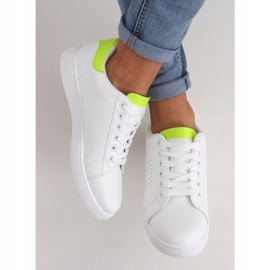 Baskets femme blanches et fluo LV101P Flugreen jaune 2