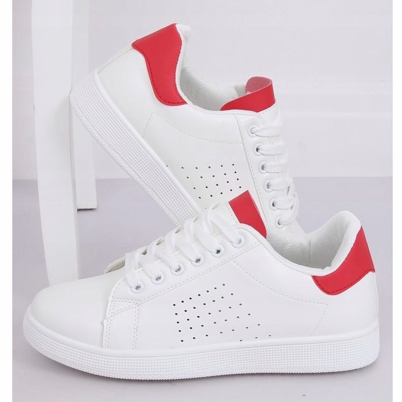 Baskets femme blanches et rouges LV101P Rouge 1