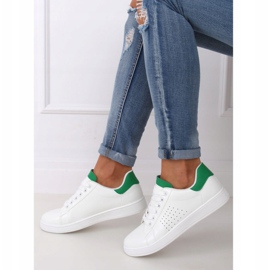 Baskets femme blanches et vertes LV101P Vert 2