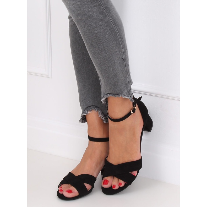 Sandales à talons noires F189P Noir 2