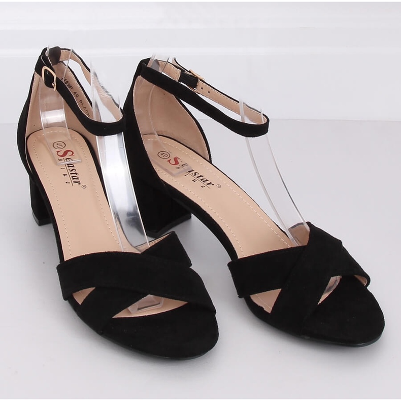 Sandales à talons noires F189P Noir le noir 1