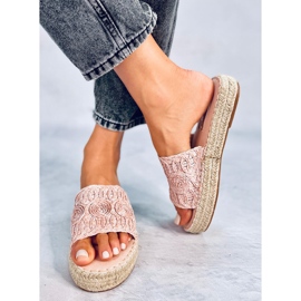 T353P Chaussons espadrilles roses 1