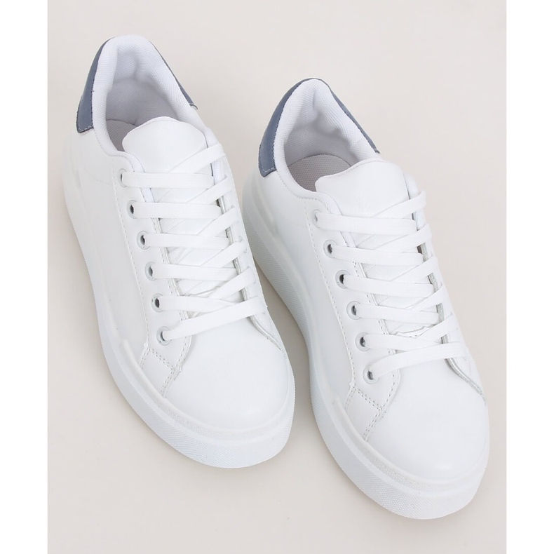 Baskets femme blanches 85-428 BLANC / BLEU 1