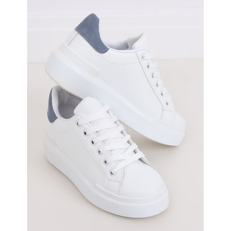 Baskets femme blanches 85-428 BLANC / BLEU 2