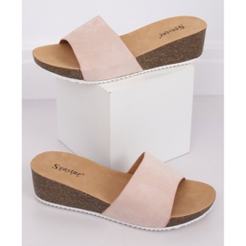 G186P Chaussons compensés beiges beiges 1