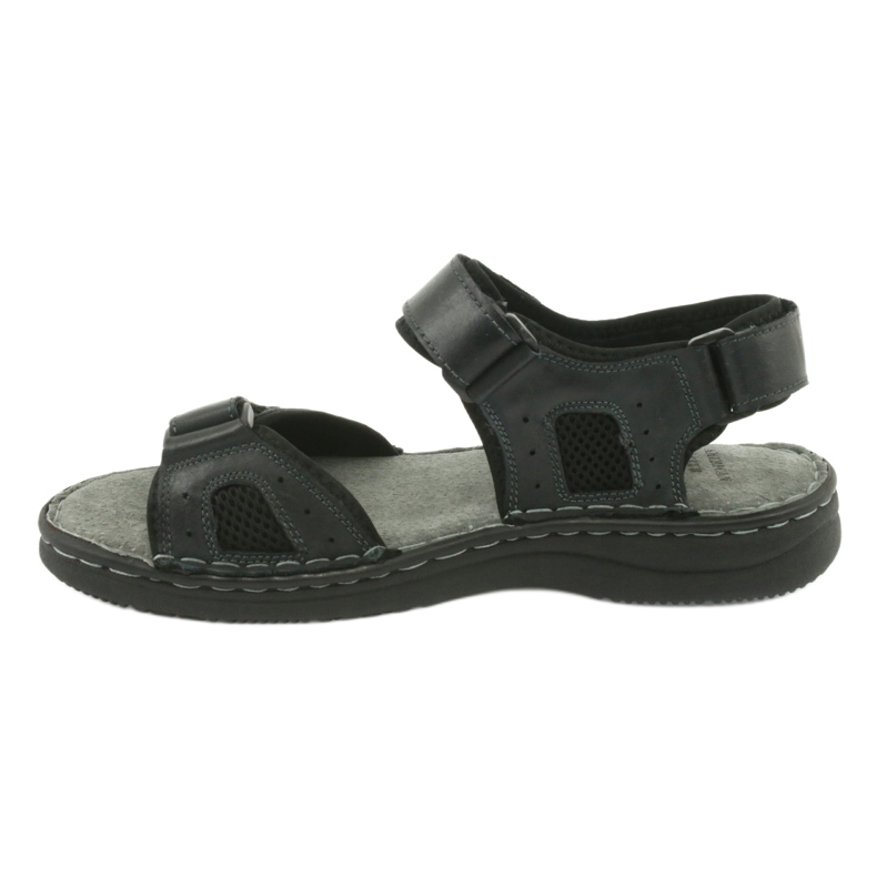 Sandales de sport confortables American Club CY13 / 20 en cuir le noir 2