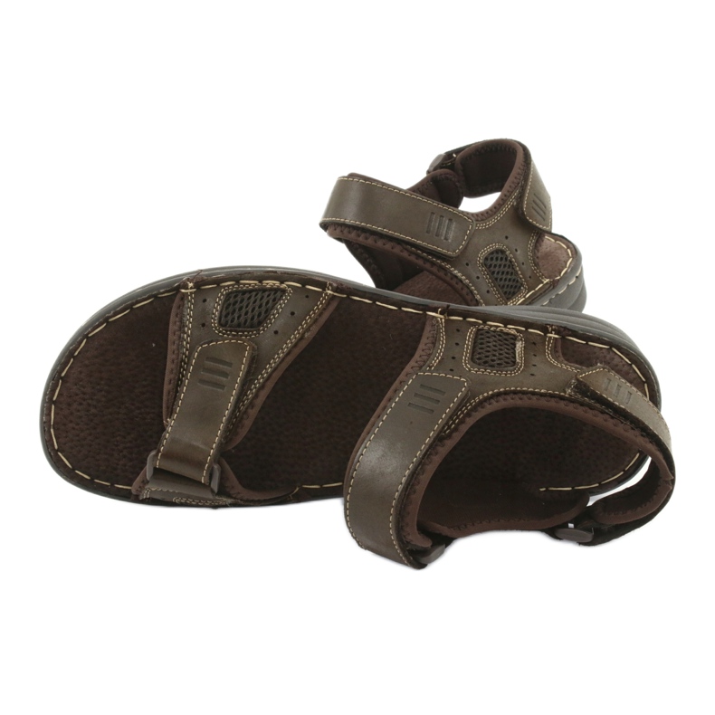 Sandales de sport confortables American Club CY13 / 20 en cuir brun 5