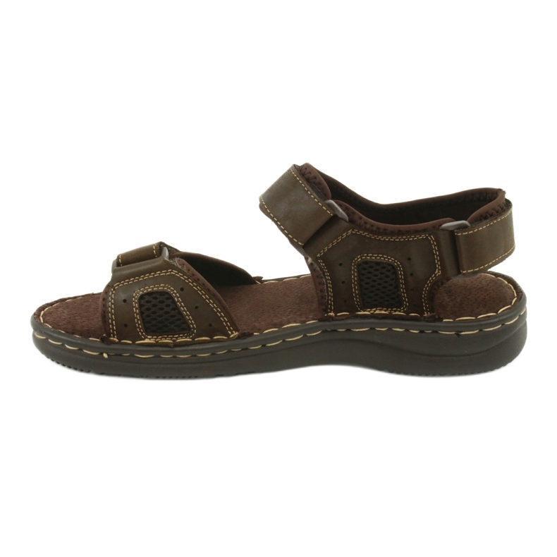 Sandales de sport confortables American Club CY13 / 20 en cuir brun 2